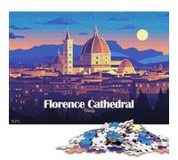 1000 Piece Florence Cathedral Italy Cityscape Illustration Creative Square Jigsaw Puzzles for Adults And Paper Puzzles Educational Game for Adult 38x26cm/1000pcs