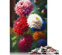 1000 Piece Flowers Mom Mother Dahlias Jigsaw Puzzles for Adults Puzzles for Adults Puzzles Unique Home Decor And Gifts 1000pcs (38x26cm)