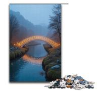 1000 Piece Flowing Water Bridge Jigsaw for Kids Wooden Puzzles Home Art Decor 1000 PCS(38x26cm)
