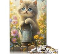 1000 Piece Fluffy British Shorthair Cat Jigsaw Puzzles for Adult Teenagers Wooden Puzzles For Family Fun & Game Night 1000pcs (75x50cm)