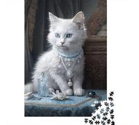1000 Piece Fluffy White Kitten 04 Jigsaw Puzzles for Adults Wooden Puzzles for Teenagers Gifts Unique Home Decor And Gifts 1000pcs (75x50cm)