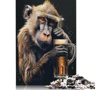 1000 Piece for Adults Baboon Beer Jigsaw Puzzles for Adults, Wooden Puzzles Best Gift for Friends And Family 1000pcs (75x50cm)