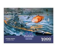1000 Piece for Adults Battleship Bismarck Jigsaw Puzzles for Adults, Wooden Puzzles Best Gift for Friends And Family 1000pcs (75x50cm)