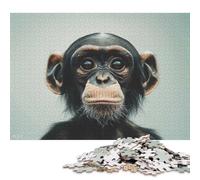 1000 Piece for Adults Chimpanzee Portrait Animal Jigsaw Puzzles for Adults, Paper Puzzles Best Gift for Friends And Family 38x26cm/1000pcs