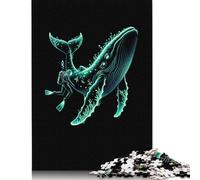 1000 Piece for Adults Scuba Diving Whale Jigsaw Puzzles for Adults, Wooden Puzzles Best Gift for Friends And Family 1000pcs (75x50cm)