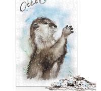 1000 Piece for Adults Sea Otter Watercolor Art Jigsaw Puzzles for Adults, Wooden Puzzles Best Gift for Friends And Family 1000pcs (75x50cm)