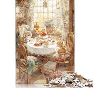 1000 Piece for Adults Tea Time with Kittens Jigsaw Puzzles for Adults, Wooden Puzzles Best Gift for Friends And Family 1000pcs (75x50cm)