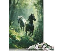 1000 Piece Forest Galloping Duo Jigsaw Puzzles for Adults Puzzles for Adults Puzzles Unique Home Decor And Gifts 1000pcs (75x50cm)