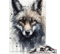 1000 Piece Fox Beauty Black Ink Adult Puzzles Puzzles for Adults & Teenager Family Entertainment Toys 1000pcs (75x50cm)