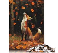 1000 Piece Fox in Autumn Forest Jigsaw Puzzles for Adult Teenagers Puzzles Wooden Puzzles Family Fun Jigsaws Puzzles 1000pcs (75x50cm)