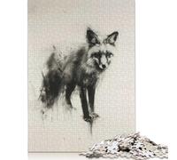 1000 Piece Fox In Charcoal Jigsaw Puzzles for Adults Paper Puzzle Jigsaws for Adults 1000pcs (38x26cm)