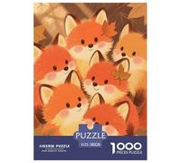 1000 Piece Fox Jigsaw Puzzle for Adults Kids - Family Fun, Educational Toys, Group of Little Foxes Puzzles, Home Decoration Unique Gift 38x26cm/1000pcs