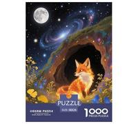 1000 Piece Fox Jigsaw Puzzles for Adults Kids Challenge Toy Family Game Decoration Fox Den Nebula Puzzle Birthday Gifts 38x26cm/1000pcs