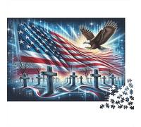 1000 Piece Freedom Memorial Paper Jigsaw for Adults, Thick Cardboard, Brain Teaser, Home Wall Art, American Symbol Puzzle 52x38cm/1000pcs