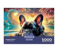1000 Piece French Bulldog for Adults Jigsaw Challenging And Brainteasing Home Decoration Puzzle Educational Games for Home,Office,Decor Age 12+ for Adults 52x38cm/1000pcs
