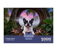 1000 Piece French Bulldog Jigsaw Puzzle for Adults - Challenging Brain Teaser, Tropical Jungle Puzzle, Decoration Unique Gift 70x50cm/1000pcs