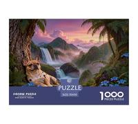 1000 Piece French Bulldog Jigsaw Puzzle for Adults - Family-Friendly Brain Game, Jungle Waterfall Jigsaws, Home Decoration Unique Gift 70x50cm/1000pcs