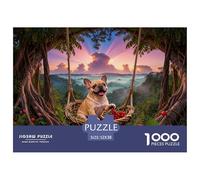 1000 Piece French Bulldog Jigsaw Puzzle for Adults - Family-Friendly Brain Game, Tropical Rainforest Puzzle, Decoration Unique Gift 52x38cm/1000pcs
