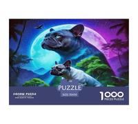 1000 Piece French Bulldog Jigsaw Puzzle for Adults & Kids - Challenging Game, Giant Head Puzzle, Home Decoration Unique Gift 70x50cm/1000pcs