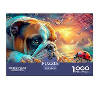 1000 Piece French Bulldog Jigsaw Puzzles Challenging And Brainteasing Home Decoration Puzzle Educational Games Suitable for Decompression Age 12+ for Adults 52x38cm/1000pcs