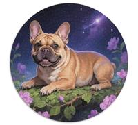1000 Piece French Bulldog Jigsaw Puzzles for Adults Kids Challenge High Difficulty Game Decoration Dog Flowers Nebula Puzzles Unique Gift 1000pcs (67.5x67.5cm)