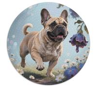 1000 Piece French Bulldog Jigsaw Puzzles for Adults Kids Challenge High Difficulty Game Decoration French Bulldog Flowers Puzzle Birthday Gifts 1000pcs (67.5x67.5cm)