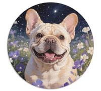 1000 Piece French Bulldog Jigsaw Puzzles for Adults Kids Challenge High Difficulty Game Decoration French Bulldog Flowers Puzzle Unique Gift 1000pcs (67.5x67.5cm)