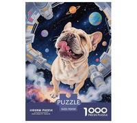 1000 Piece French Bulldog Jigsaw Puzzles for Adults Kids Challenge Toy Family Game Home Decoration Dog Sci Fi Space Puzzle Unique Gift 70x50cm/1000pcs
