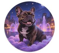 1000 Piece French Bulldog Jigsaw Puzzles for Adults Kids Challenging Game Educational Toy Home Decoration French Bulldog City Puzzle Gifts 1000pcs (67.5x67.5cm)