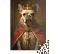 1000 Piece French Bulldog King Square Puzzle for Adults, Wooden Puzzles Puzzle Hands-on Game 1000pcs (75x50cm)