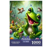 1000 Piece Frog Jigsaw Puzzles for Adults Gifts Fun Challenging Home Decoration Cute Animal Jigsaw Puzzle for Adults And Kids Age 12 And Up 38x26cm/1000pcs