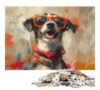 1000 Piece Funny Dog in Sunglasses Adult Puzzles Wooden Puzzles Educational Stress Relief Toy Puzzle 1000pcs (75x50cm)