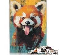 1000 Piece Funny Red Panda Smiling Puzzles for Adults Wooden Puzzles Educational Games For Kids 1000pcs (75x50cm)
