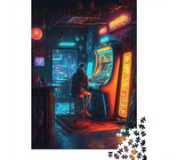 1000 Piece Futuristic Man At A Arcade Adult Puzzles Wooden Puzzle for Adults Educational Game Challenge Toy 1000pcs (75x50cm)