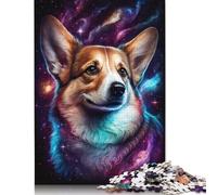 1000 Piece Galaxy Art Corgi Jigsaw Puzzle for Adult Teenagers Paper Puzzle Christmas Eve Gifts 1000pcs (75x50cm)