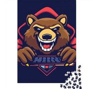1000 Piece Gaming Bear Square Puzzle for Adults, Wooden Puzzles Puzzle Hands-on Game 38x26cm/1000pcs