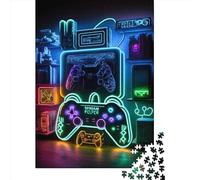 1000 Piece Gaming Neon Jigsaw Puzzle for Adult Teenagers Wooden Puzzle Christmas Eve Gifts 1000pcs (75x50cm)