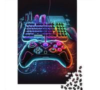 1000 Piece Gaming Neon Square Jigsaw Puzzles for Adults & Paper Puzzles Learning Educational Toys Family Games 38x26cm/1000pcs