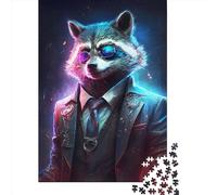1000 Piece Gangster Raccoon In Suit Adult Puzzles Paper Puzzle for Adults Educational Game Challenge Toy 1000pcs (38x26cm)