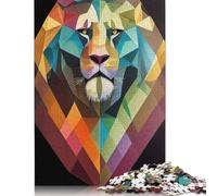 1000 Piece Geometric Lion Creative Square Jigsaw Puzzles for Adults And Paper Puzzles Educational Game for Adult 38x26cm/1000pcs