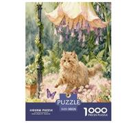 1000 Piece German Rex Cat Jigsaw Puzzle for Adults Kids - Family Fun, Family Happy Game, Flower Cluster Plants Puzzle, Home Decoration Unique Gift 38x26cm/1000pcs