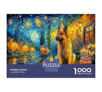1000 Piece German Shepherd Game Puzzle Great Gift for Adults Challenging Games Home Decoration Cute Pet Dog Jigsaw Puzzle for Women Men Adult 70x50cm/1000pcs