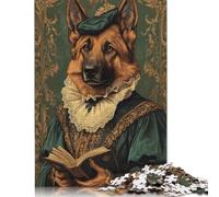 1000 Piece German Shepherd in Renaissance Attire Classic Dog Art Adult Jigsaw Puzzle Puzzles for Adults Learning Educational Puzzle 1000pcs (75x50cm)