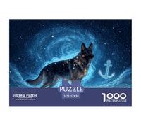 1000 Piece German Shepherd Jigsaw Puzzle for Adults - Family-Friendly Brain Game, Starlight Sea Jigsaws, Home Decoration Gifts 52x38cm/1000pcs