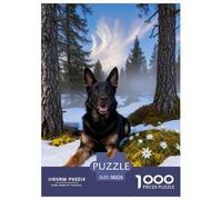 1000 Piece German Shepherd Jigsaw Puzzle for Adults Kids - Family Game Night & Educational Fun, Snowy Moss Puzzle, Home Decoration Unique Gift 38x26cm/1000pcs