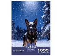 1000 Piece German Shepherd Jigsaw Puzzles for Adults - Challenging Game, Snowflakes Puzzles, Home Decoration Birthday Gifts 52x38cm/1000pcs