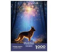 1000 Piece German Shepherd Jigsaw Puzzles for Adults - Family Fun, Educational Toys, Dreamy Forest Puzzles, Home Decoration Unique Gift 52x38cm/1000pcs
