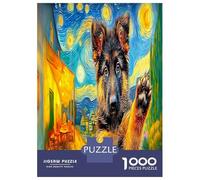 1000 Piece German Shepherd Jigsaw Puzzles Great Gift for Adults Educational Games Home Decors Brainteasing Cute Pet Dog Jigsaw Puzzle for Women Men Adult 70x50cm/1000pcs