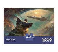 1000 Piece German Shepherd Jigsaw Puzzles Great Gift for Adults Family Challenging Toys Home Decors Cute Pet Dog Jigsaw Puzzle for Women Men Adult 38x26cm/1000pcs
