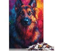1000 Piece German Shepherd Pop Art Portrait Square Jigsaw Puzzles for Adults, Paper Puzzles Educational Game for Children 38x26cm/1000pcs